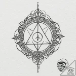 A sketch of the “paimon” sigil from hereditar… – tattoo sketch (№1751704065_0, 05.07.2025 08:27) — tattoovalue.net
