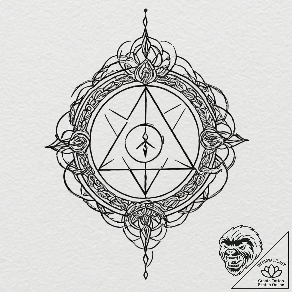 A sketch of the "paimon" sigil from hereditar... - tattoo sketch (№1751704065_0, 05.07.2025 08:27) — tattoovalue.net