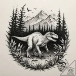 150. (jurassic park) a watercolor sketch of a… – tattoo sketch (№1751704151_0, 05.07.2025 08:29) — tattoovalue.net
