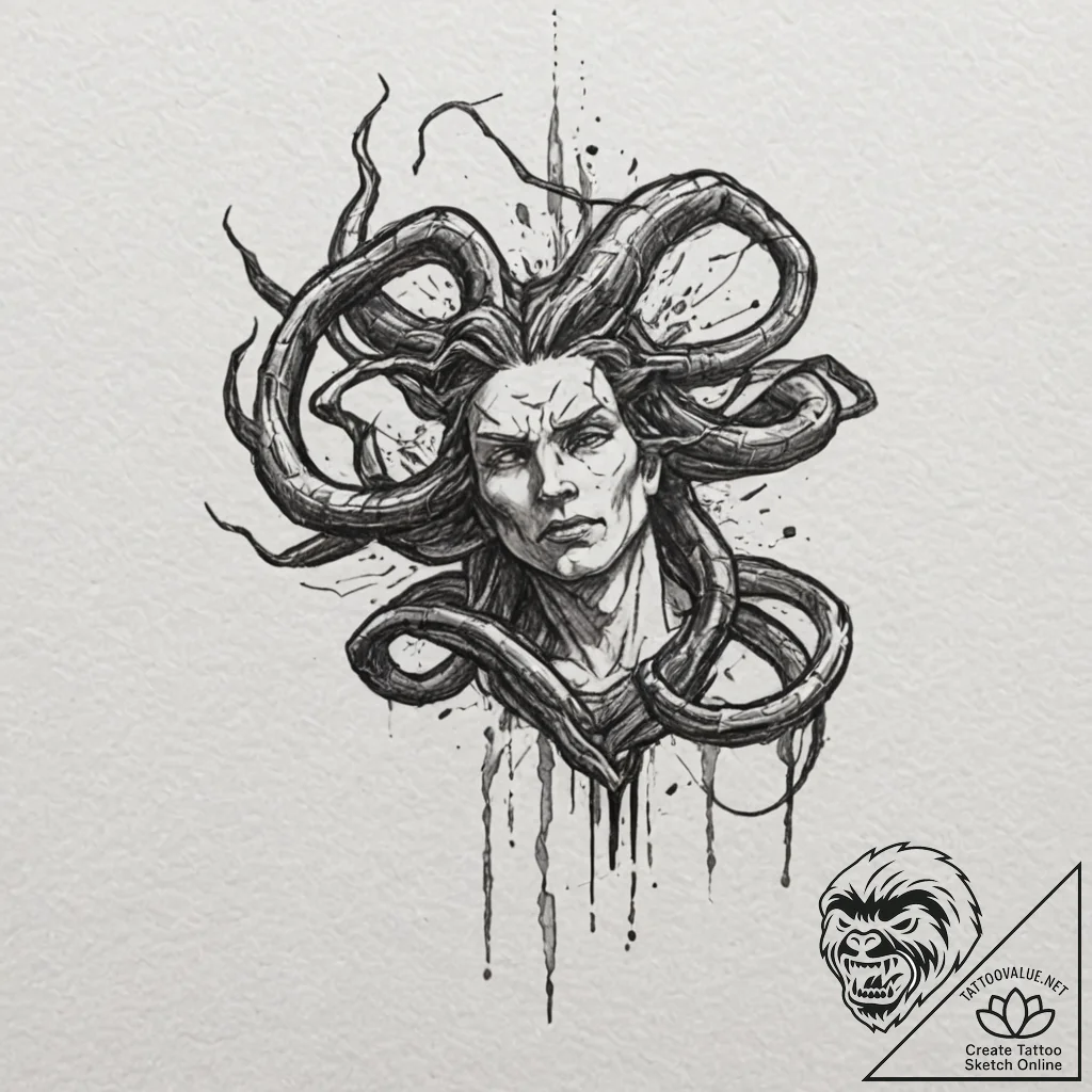 Prometheus bound, concept art for tattoo, min... - tattoo sketch (№1751704322_0, 05.07.2025 08:32) — tattoovalue.net