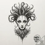 A watercolor tattoo of the mandrake root from… – tattoo sketch (№1751704492_0, 05.07.2025 08:34) — tattoovalue.net