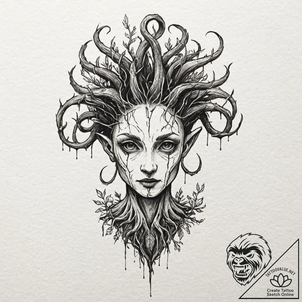 A watercolor tattoo of the mandrake root from... - tattoo sketch (№1751704492_0, 05.07.2025 08:34) — tattoovalue.net