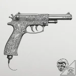 Ray gun, concept art for tattoo, professional… – tattoo sketch (№1751704573_0, 05.07.2025 08:36) — tattoovalue.net