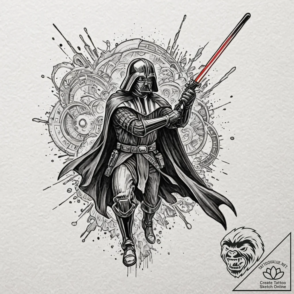 25. a tattoo flash sheet of lightsabers: luke... - tattoo sketch (№1751705317_0, 05.07.2025 08:48) — tattoovalue.net