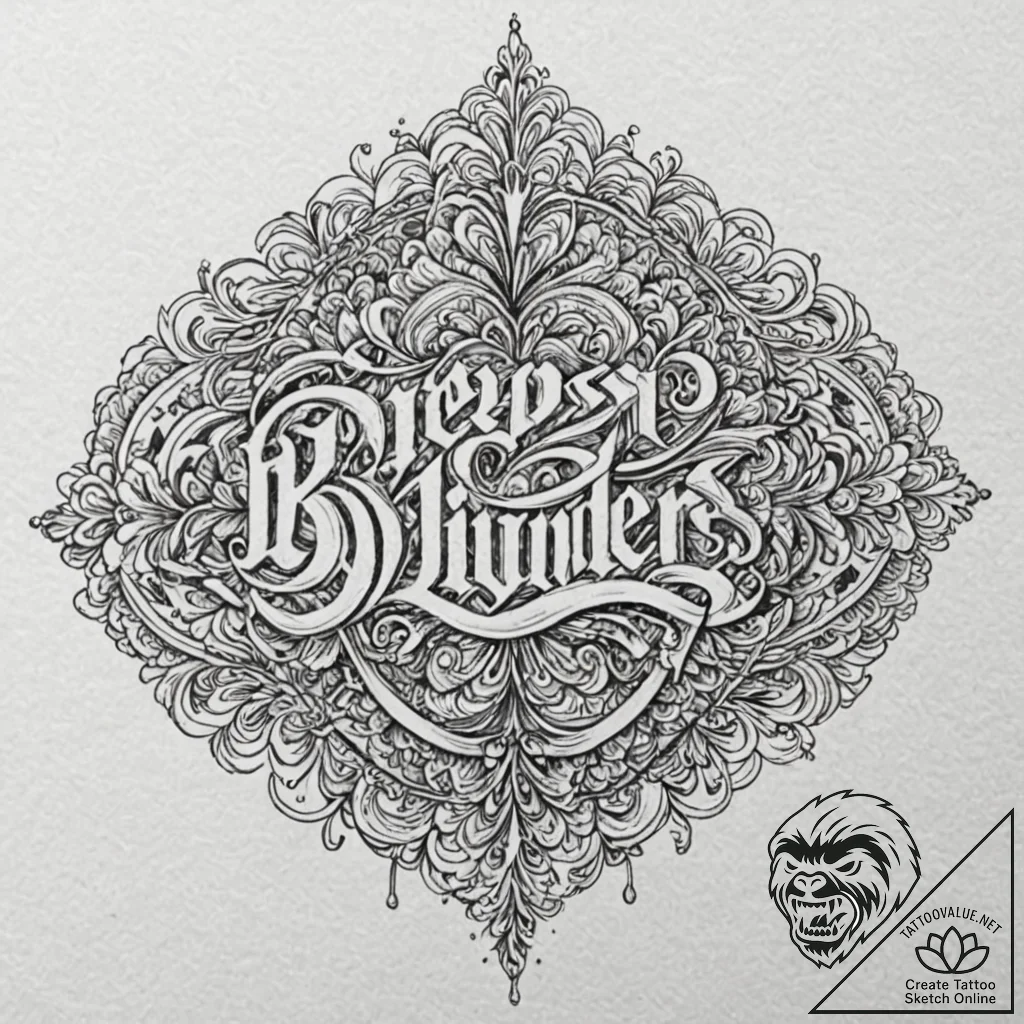 A chicano lettering tattoo "by order of the p... - tattoo sketch (№1751706831_0, 05.07.2025 09:13) — tattoovalue.net