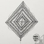 Diamond, ink illustration for tattoo, linewor… – tattoo sketch (№1751707000_0, 05.07.2025 09:16) — tattoovalue.net