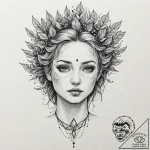 A watercolor tattoo of a beautiful dryad or w… – tattoo sketch (№1751707084_0, 05.07.2025 09:18) — tattoovalue.net