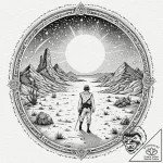 44. watercolor tattoo design of the binary su… – tattoo sketch (№1751707162_0, 05.07.2025 09:19) — tattoovalue.net