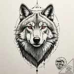 Black wolf, artistic tattoo sketch, stylized… – tattoo sketch (№1751707239_0, 05.07.2025 09:20) — tattoovalue.net
