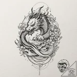 Fairy, tattoo drawing outline, rough sketchy… – tattoo sketch (№1751707401_0, 05.07.2025 09:23) — tattoovalue.net