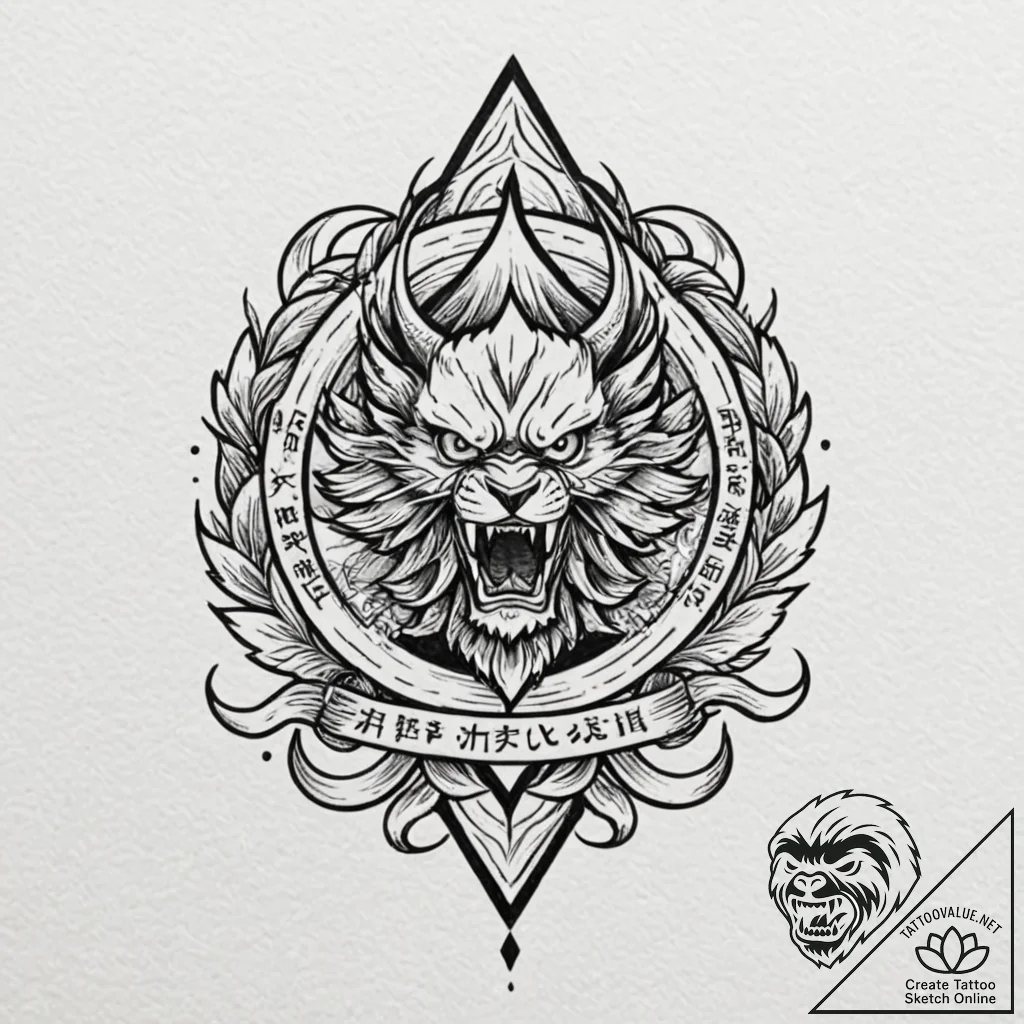 A japanese family crest (mon), tattoo sketch... - tattoo sketch (№1751708230_0, 05.07.2025 09:37) — tattoovalue.net