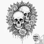A trash polka tattoo of the “one phone call”… – tattoo sketch (№1751708316_0, 05.07.2025 09:38) — tattoovalue.net