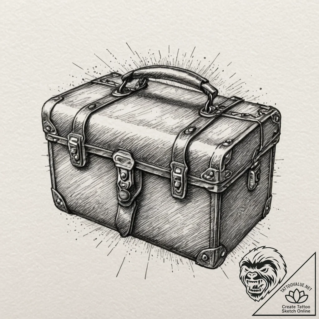 A graphic tattoo of the mysterious glowing br... - tattoo sketch (№1751708572_0, 05.07.2025 09:42) — tattoovalue.net