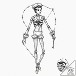 Marionette with cut strings, artistic tattoo… – tattoo sketch (№1751708913_0, 05.07.2025 09:48) — tattoovalue.net