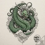 A trash polka tattoo of cthulhu rising from t… – tattoo sketch (№1751709000_0, 05.07.2025 09:50) — tattoovalue.net