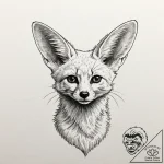 A fennec fox with large ears, tattoo flash sh… – tattoo sketch (№1751709624_0, 05.07.2025 10:00) — tattoovalue.net