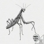 Praying mantis, artistic tattoo sketch, reali… – tattoo sketch (№1751709711_0, 05.07.2025 10:01) — tattoovalue.net