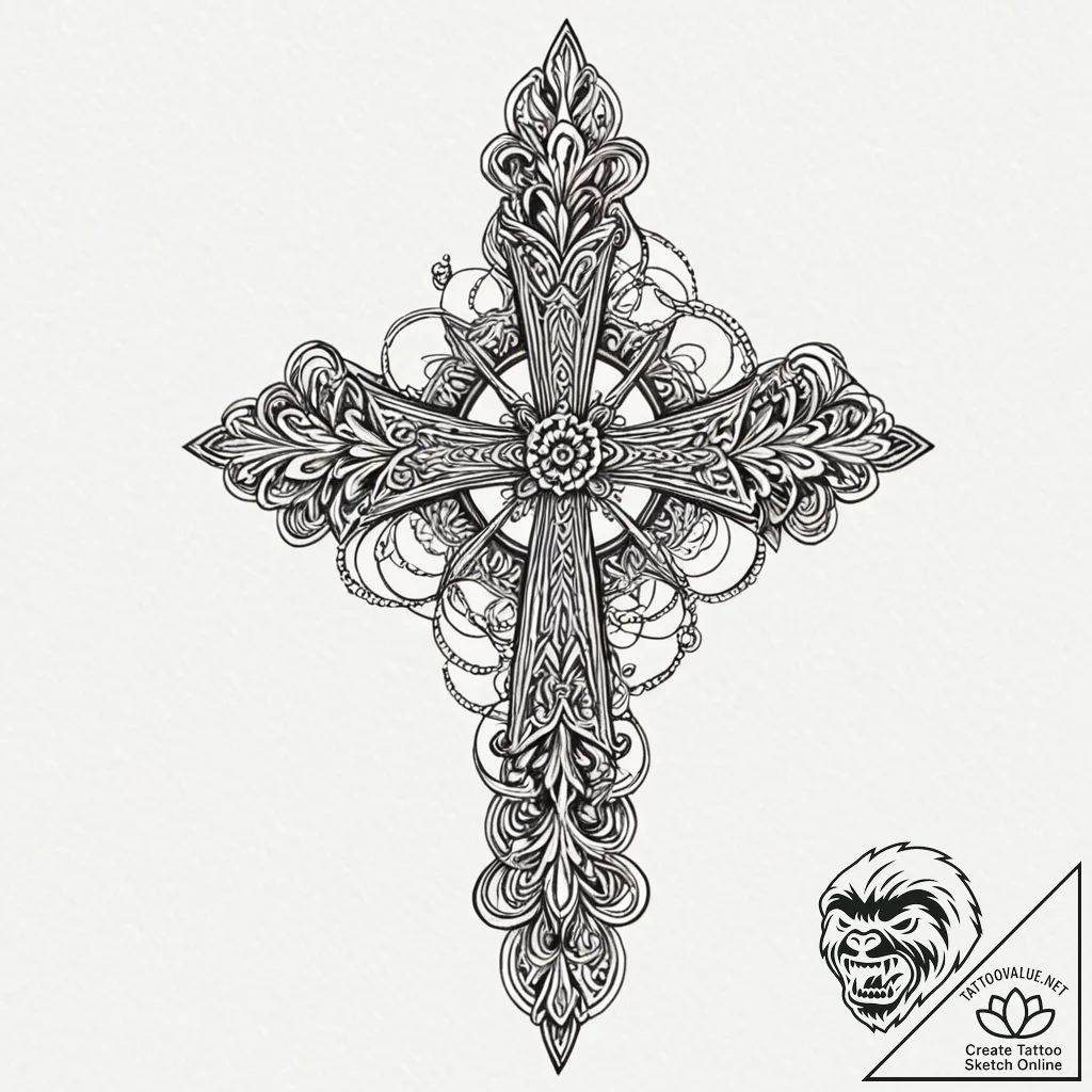 Key, tattoo line art, masterpiece, best quali... - tattoo sketch (№1751710147_0, 05.07.2025 10:09) — tattoovalue.net