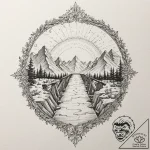 A watercolor sketch of the bifrost bridge, a… – tattoo sketch (№1751710400_0, 05.07.2025 10:13) — tattoovalue.net