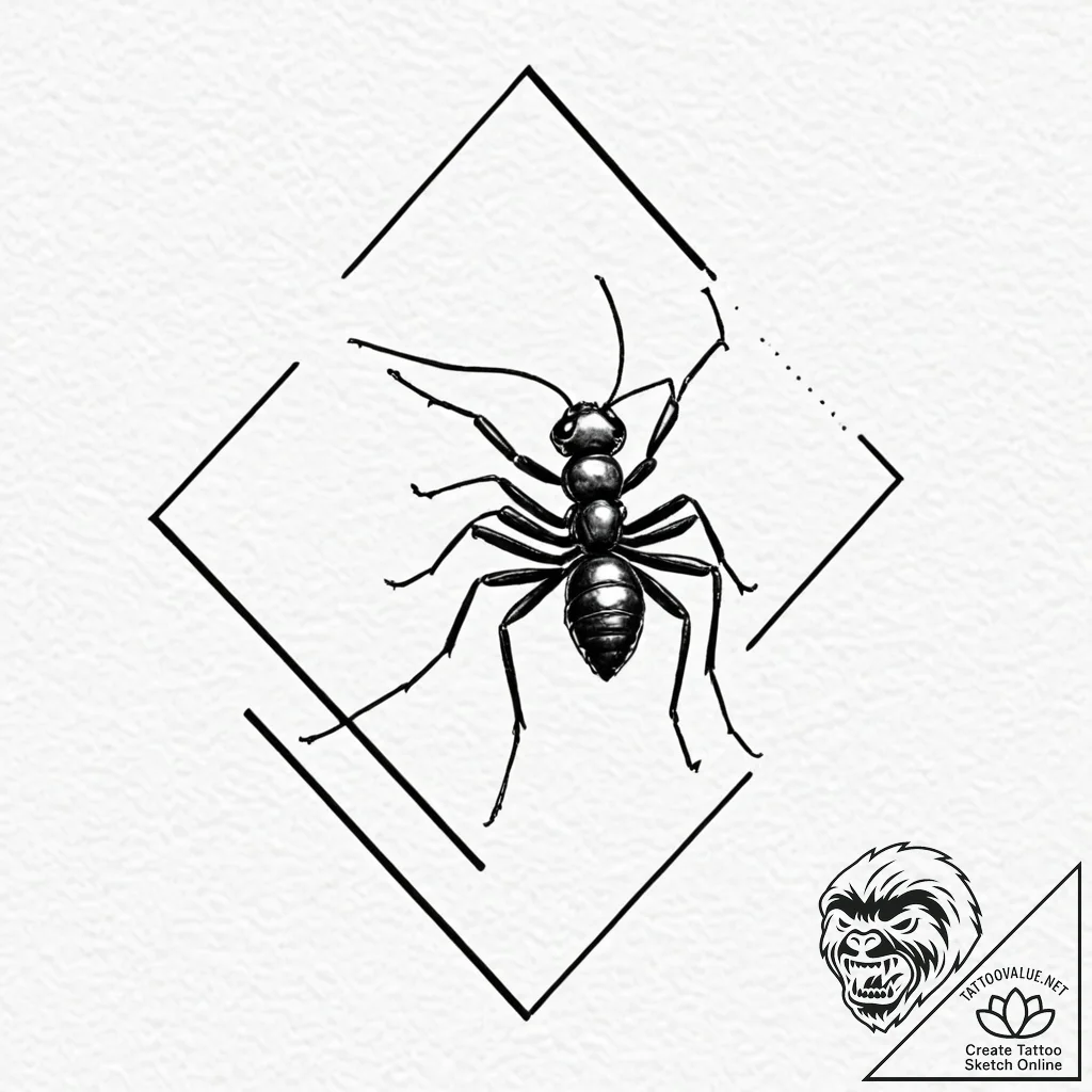 A linework tattoo of a "center for ants?!",,... - tattoo sketch (№1751710572_0, 05.07.2025 10:16) — tattoovalue.net