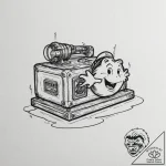 A ghostbusters ghost trap, tattoo line art, b… – tattoo sketch (№1751710656_0, 05.07.2025 10:17) — tattoovalue.net