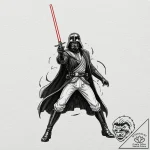 A tattoo flash sheet of lightsabers: luke’s,… – tattoo sketch (№1751710739_0, 05.07.2025 10:18) — tattoovalue.net