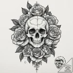 Peony, tattoo flash sheet design, no backgrou… – tattoo sketch (№1751711506_0, 05.07.2025 10:31) — tattoovalue.net