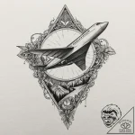 A paper airplane turning into a real plane, c… – tattoo sketch (№1751711589_0, 05.07.2025 10:33) — tattoovalue.net