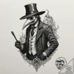 Plague doctor, ink illustration for tattoo, m… – tattoo sketch (№1751711760_0, 05.07.2025 10:36) — tattoovalue.net