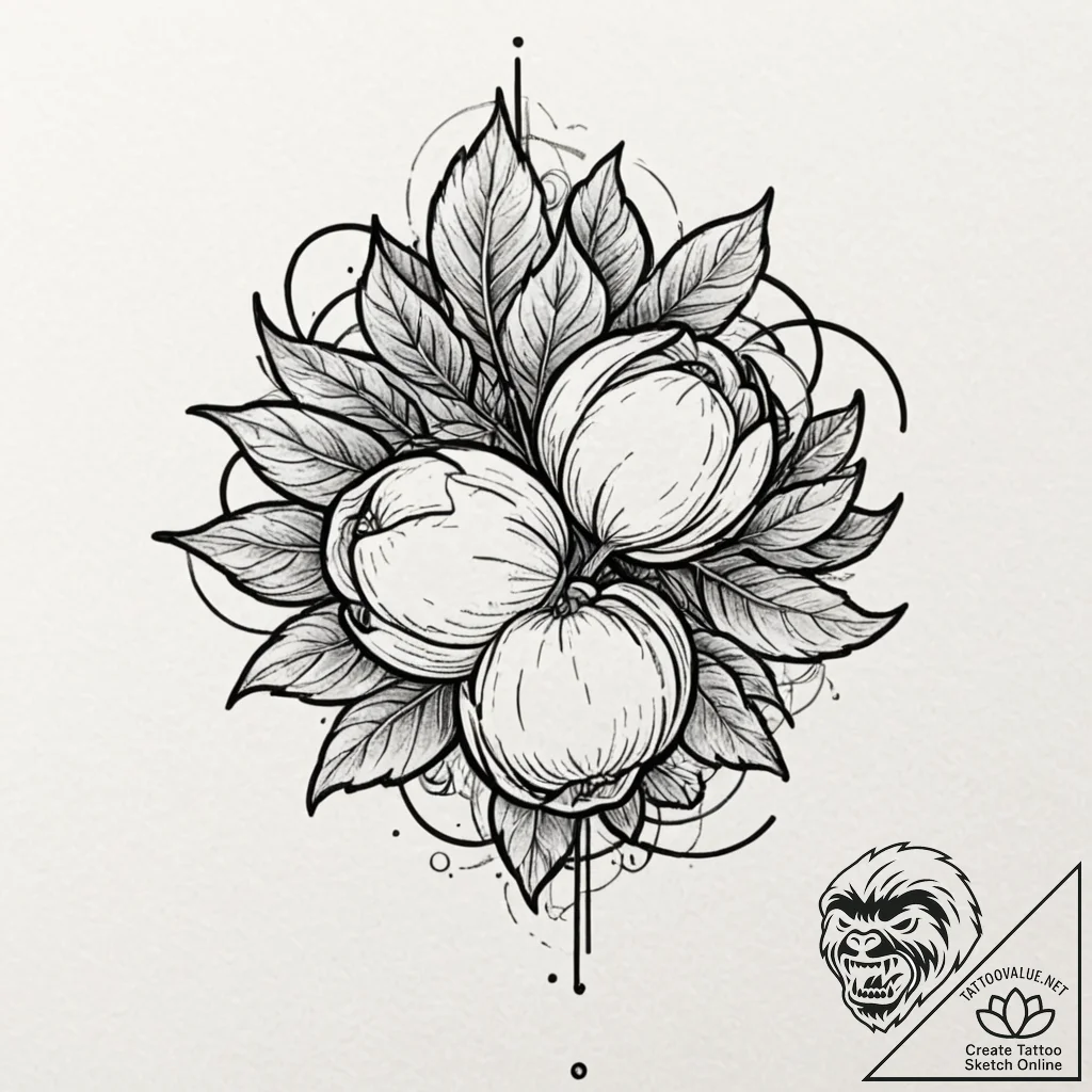 A single cotton plant boll, tattoo drawing ou... - tattoo sketch (№1751712272_0, 05.07.2025 10:44) — tattoovalue.net