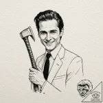 A neo-traditional portrait of patrick bateman… – tattoo sketch (№1751712361_0, 05.07.2025 10:46) — tattoovalue.net