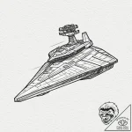 Linework design of a star destroyer, seen fro… – tattoo sketch (№1751712703_0, 05.07.2025 10:51) — tattoovalue.net