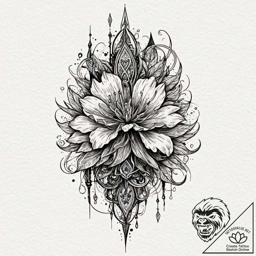 A linework tattoo of the elder wand, detailed... - tattoo sketch (№1751713561_0, 05.07.2025 11:06) — tattoovalue.net