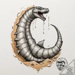 Neo-traditional tattoo design of a sandworm (… – tattoo sketch (№1751713646_0, 05.07.2025 11:07) — tattoovalue.net