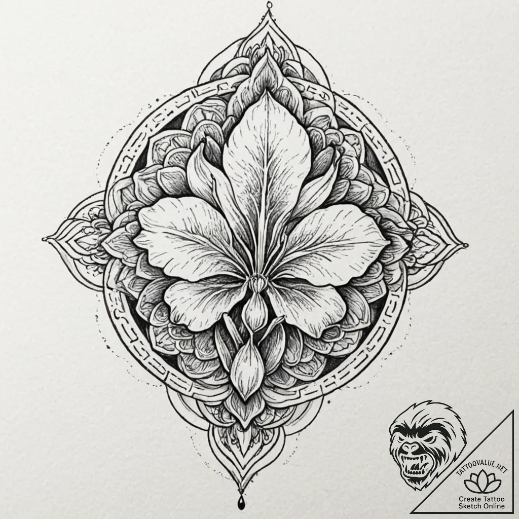 Pitcher plant, tattoo sketch design, unique d... - tattoo sketch (№1751714499_0, 05.07.2025 11:21) — tattoovalue.net