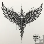 Wings, tattoo line art, blackwork tattoo styl… – tattoo sketch (№1751714923_0, 05.07.2025 11:28) — tattoovalue.net