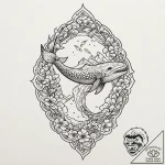 Whale, tattoo flash sheet design, minimalist… – tattoo sketch (№1751715093_0, 05.07.2025 11:31) — tattoovalue.net