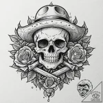 A neo-traditional tattoo of the straw hat pir… – tattoo sketch (№1751715179_0, 05.07.2025 11:32) — tattoovalue.net