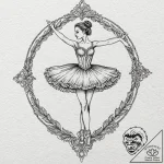 Ballerina, tattoo flash sheet design, linewor… – tattoo sketch (№1751716208_0, 05.07.2025 11:50) — tattoovalue.net