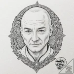 A watercolor portrait of captain jean-luc pic… – tattoo sketch (№1751716807_0, 05.07.2025 12:00) — tattoovalue.net