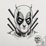 A minimalist tattoo of the deadpool mask eyes… – tattoo sketch (№1751716892_0, 05.07.2025 12:01) — tattoovalue.net