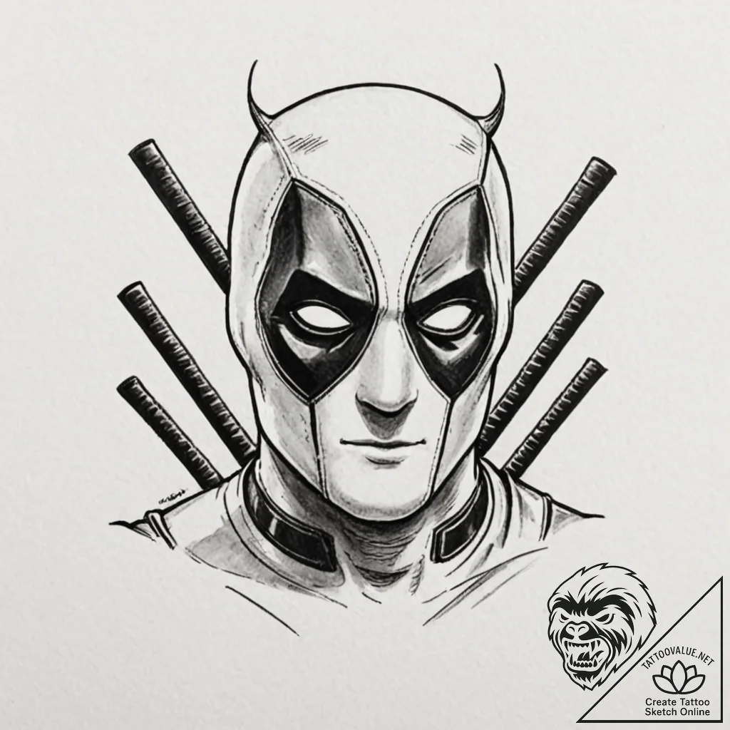 A minimalist tattoo of the deadpool mask eyes... - tattoo sketch (№1751716892_0, 05.07.2025 12:01) — tattoovalue.net