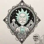 A graphic novel style tattoo of rick and mort… – tattoo sketch (№1751716969_0, 05.07.2025 12:02) — tattoovalue.net