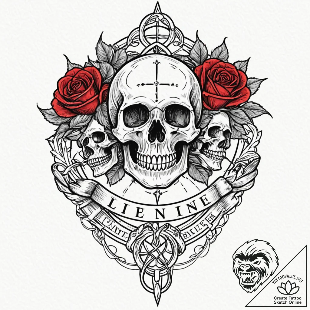 Amulet symbol, tattoo line art, soft whip sha... - tattoo sketch (№1751717047_0, 05.07.2025 12:04) — tattoovalue.net
