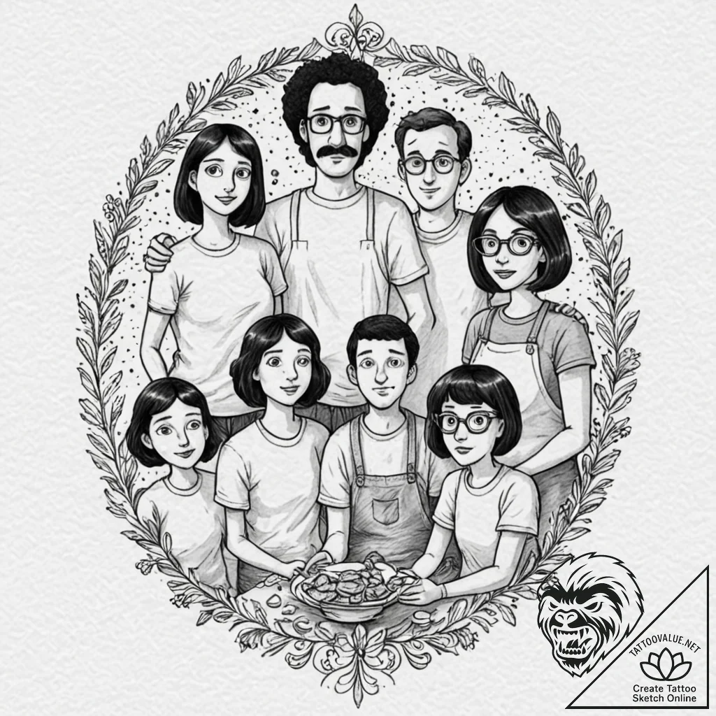A watercolor tattoo of the main characters fr... - tattoo sketch (№1751717663_0, 05.07.2025 12:14) — tattoovalue.net