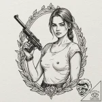 123. a sketch of sarah connor from t2, strong… – tattoo sketch (№1751717818_0, 05.07.2025 12:16) — tattoovalue.net