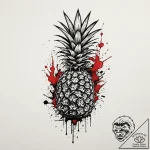 Pineapple, artistic tattoo sketch, no backgro… – tattoo sketch (№1751717973_0, 05.07.2025 12:19) — tattoovalue.net