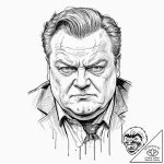 Graphic novel style portrait of baron harkonn… – tattoo sketch (№1751718050_0, 05.07.2025 12:20) — tattoovalue.net