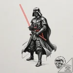 Japanese ukiyo-e style tattoo design of darth… – tattoo sketch (№1751718668_0, 05.07.2025 12:31) — tattoovalue.net