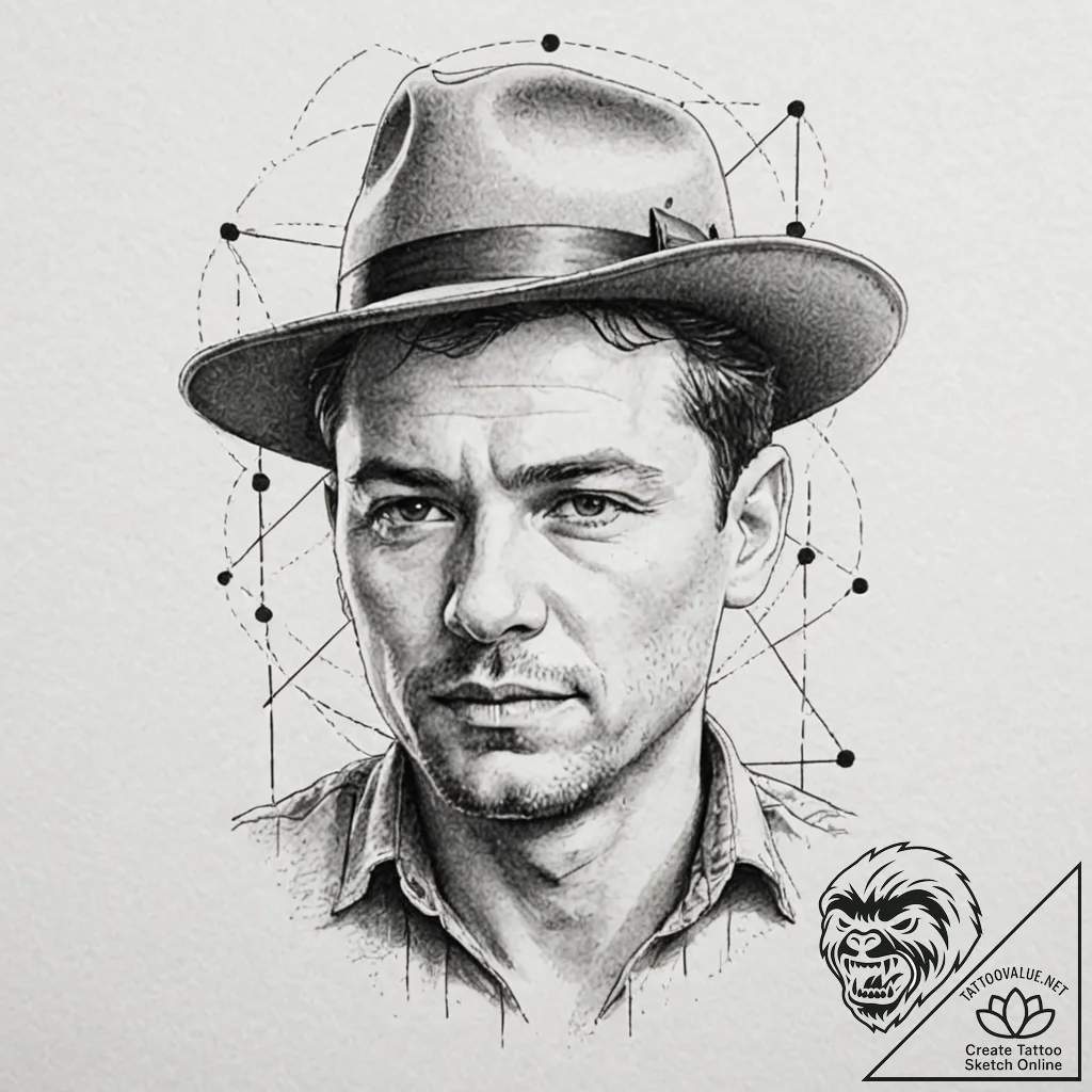 A trash polka portrait of joe miller from the... - tattoo sketch (№1751718821_0, 05.07.2025 12:33) — tattoovalue.net
